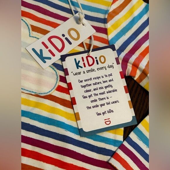 KidIO Sunshine Rainbow Appliqué Striped Dress baby girls 18-24 months NWT - Picture 11 of 16
